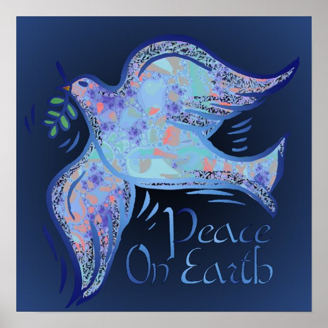 Dove of Peace Midnight Print Poster (Vorne)