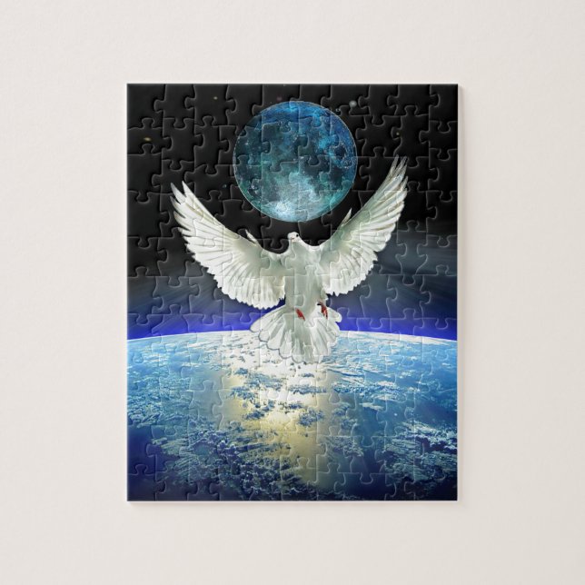 Dove of Peace over Planet Earth Puzzle (Vertikal)