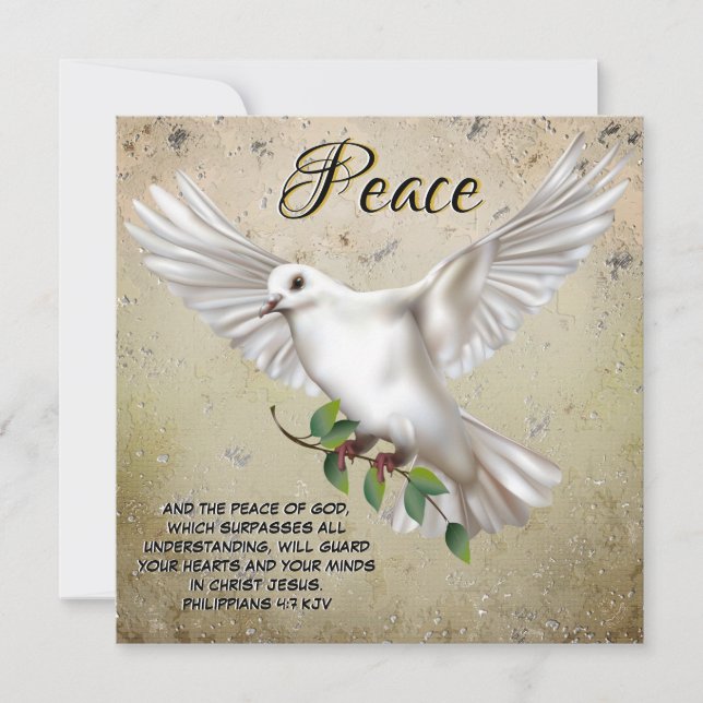 Dove of Peace Personalisiert Scripture Verse Karte (Vorderseite)