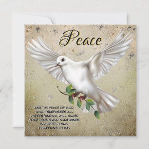 Dove of Peace Personalisiert Scripture Verse Karte
