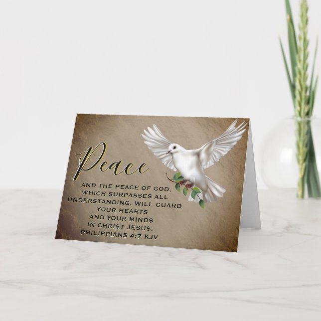 Dove of Peace Personalisiert Scripture Verse Karte (Vorderseite)