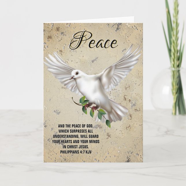 Dove of Peace Personalisiert Scripture Verse Karte (Vorderseite)