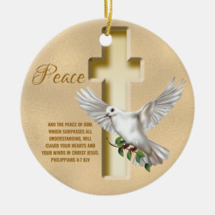 Dove of Peace Personalisiert Scripture Verse Keramik Ornament