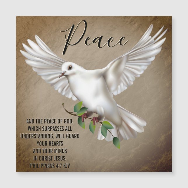 Dove of Peace Personalisiert Scripture Verse Magnetkarte (Vorderseite)