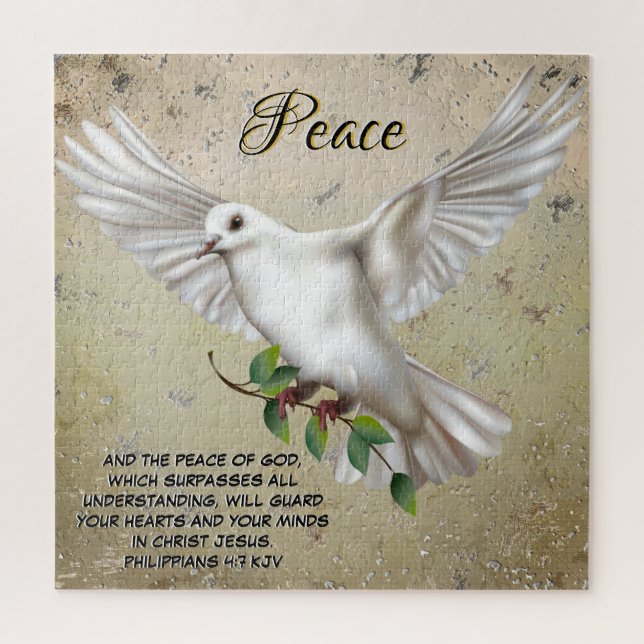 Dove of Peace Personalisiert Scripture Verse Puzzle (Vertikal)