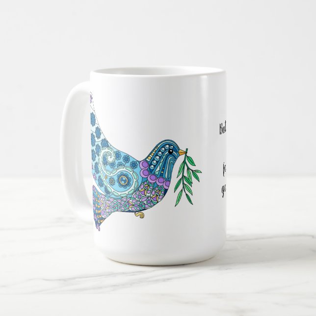Dove of Peace w Verse von Galatians 5:22 Kaffeetasse (Vorderseite Links)