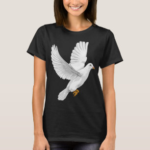 Dove of Peace White Taube Hand Drawn Artwork Grap T-Shirt