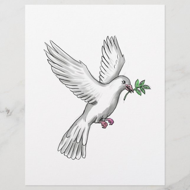 Dove Olive Leaf Tattoo (Vorderseite)