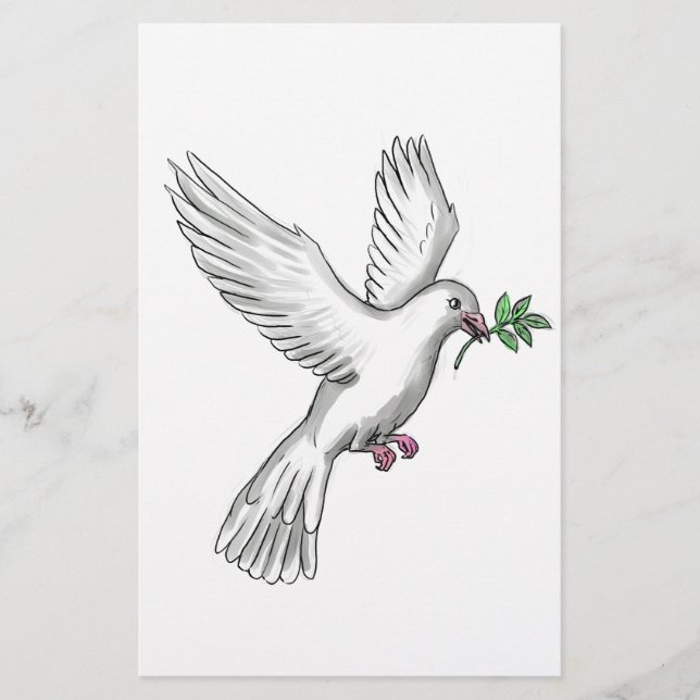 Dove Olive Leaf Tattoo (Vorderseite)