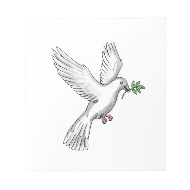 Dove Olive Leaf Tattoo Notizblock (Vorderseite)