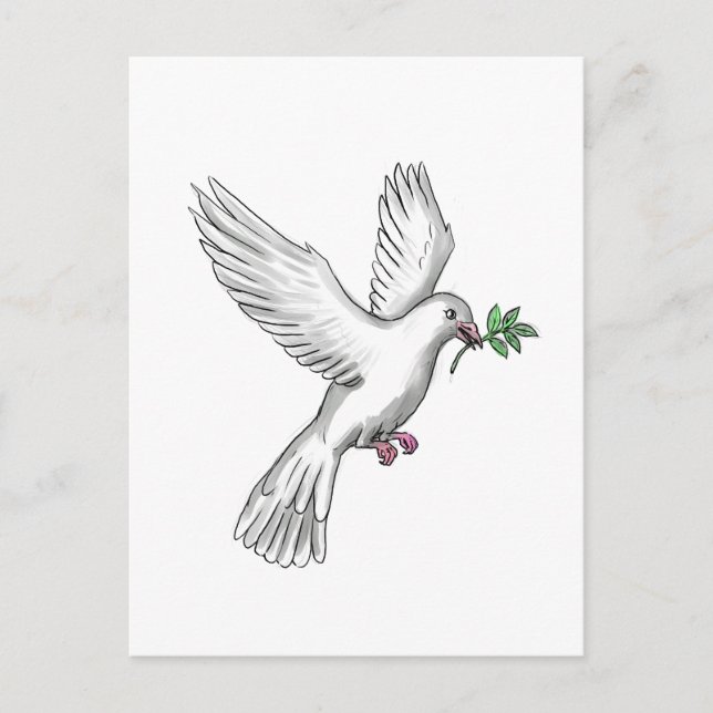 Dove Olive Leaf Tattoo Postkarte (Vorderseite)