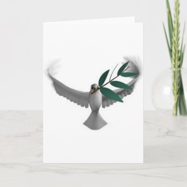 Dove-Olivebranch Feiertagskarte (Vorderseite)
