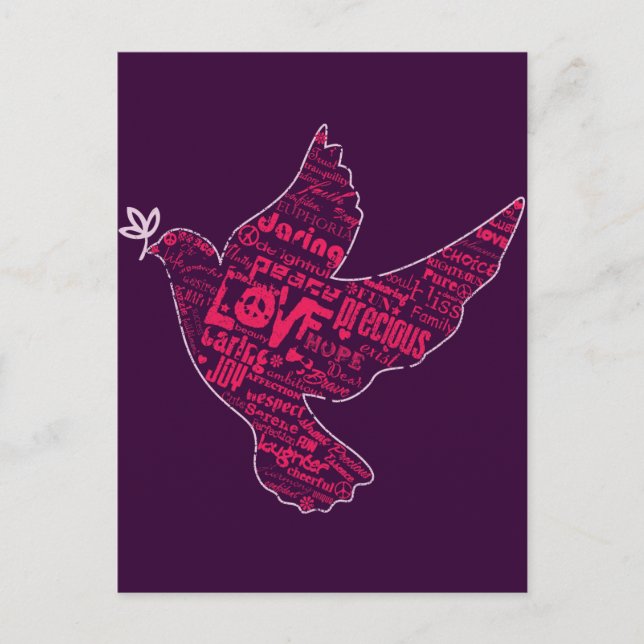 Dove Peace Collage Postkarte (Vorderseite)