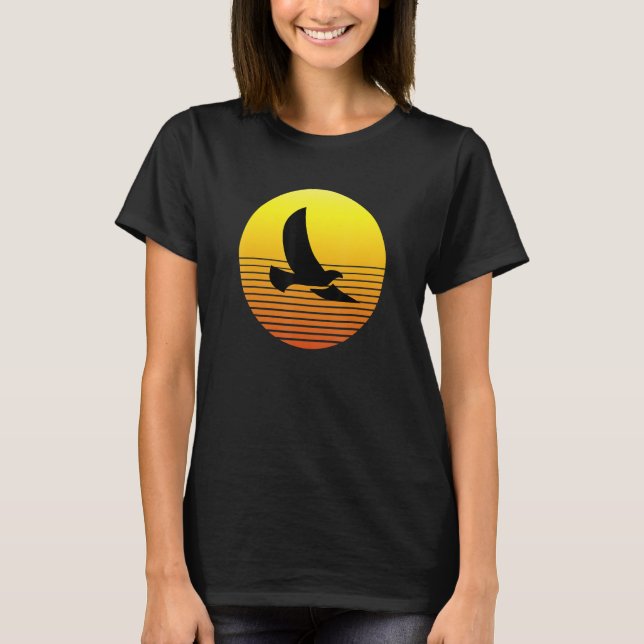 Dove Pigeon Bird Silhouette at Sunset Wildlife Nat T-Shirt (Vorderseite)