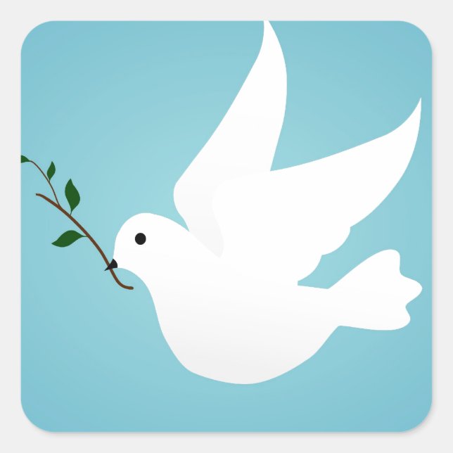 Dove Quadratischer Aufkleber (Vorderseite)