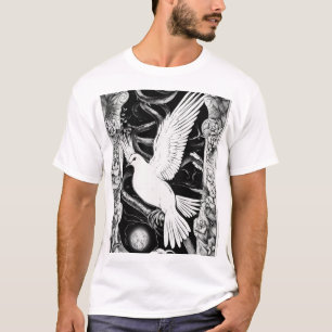 Dove & Serpent Tattoo T - Shirt - Dicke Schwarz & 