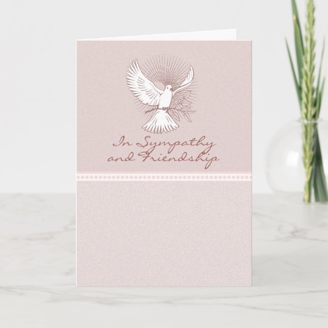 Dove Sympathy Card - im Beileid und Freundschaft Karte (Vorderseite)