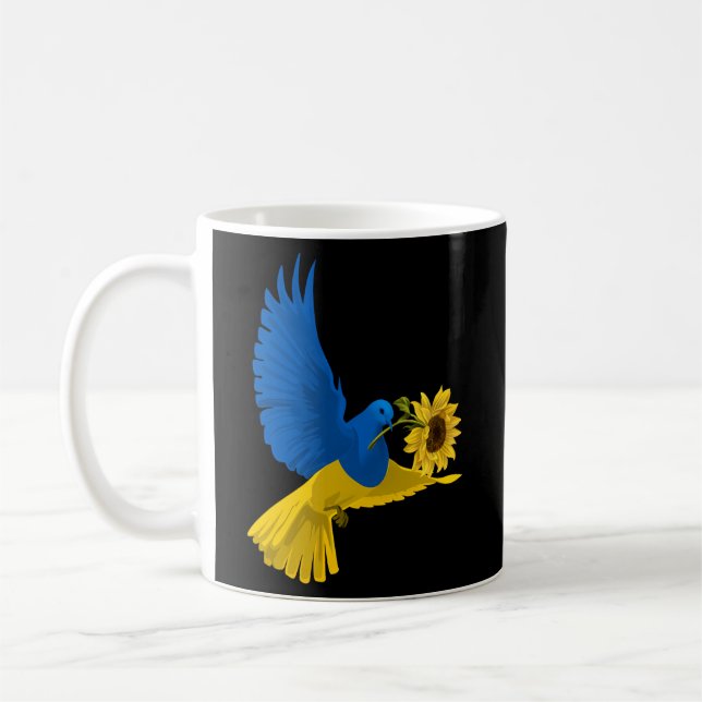 Dove Ukraine Sonnenblume Ukrainischer Gebet für di Kaffeetasse (Links)
