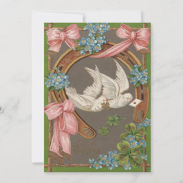 Dove Vergiss-Me-Not's Horseshoe Wedding Einladung