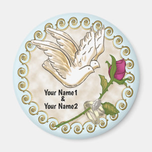 Dove Wedding Rings Magnet