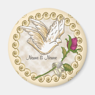 Dove Wedding Rings Magnet
