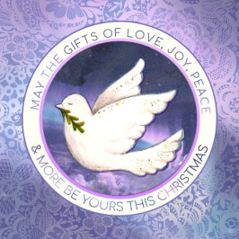 Dove Weihnachtskarte mit Liebe, Joy Peace Gruß Feiertagskarte