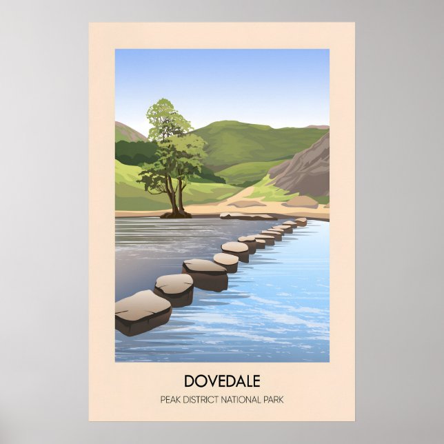 Dovedale Peak-District-Nationalpark Moderne Reise Poster (Vorne)