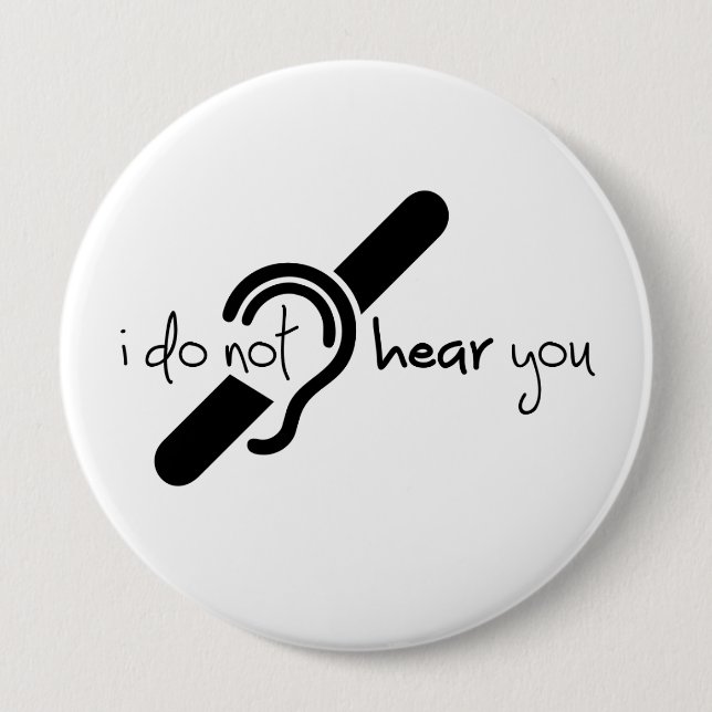 Doven, Dornhai, Doofheide, Gehoorverlies geteken Button (Vorderseite)