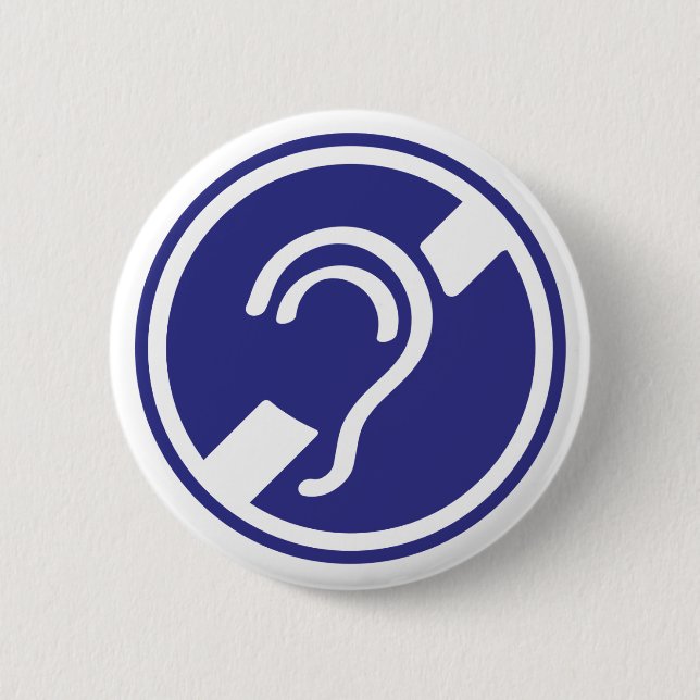 Doven, Dornhai, Doofheide, Gehoorverlies geteken Button (Vorderseite)