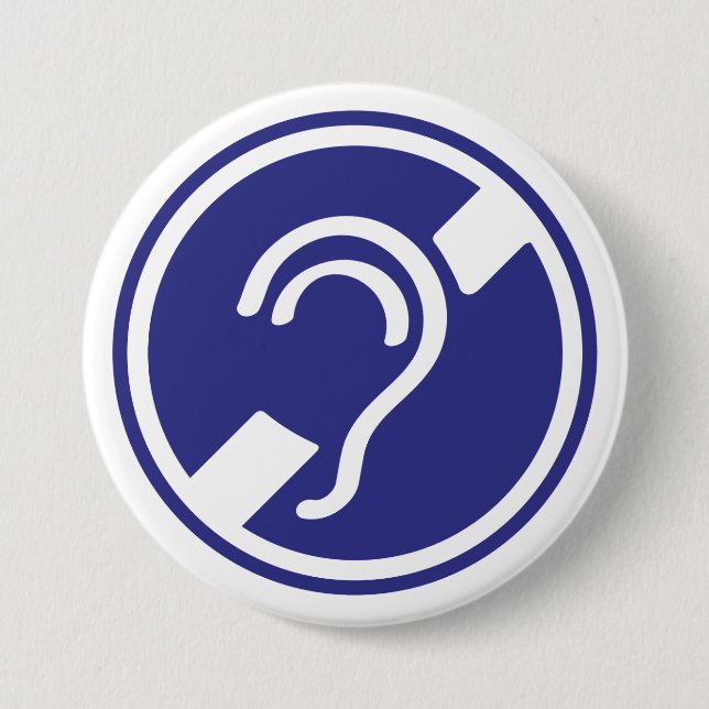 Doven, Dornhai, Doofheide, Gehoorverlies geteken Button (Vorderseite)