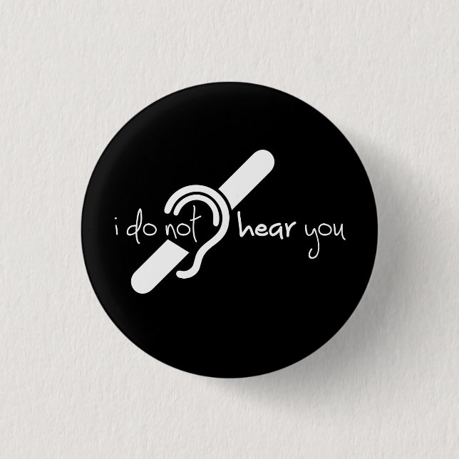 Doven, Dornhai, Doofheide, Gehoorverlies geteken Button (Vorderseite)