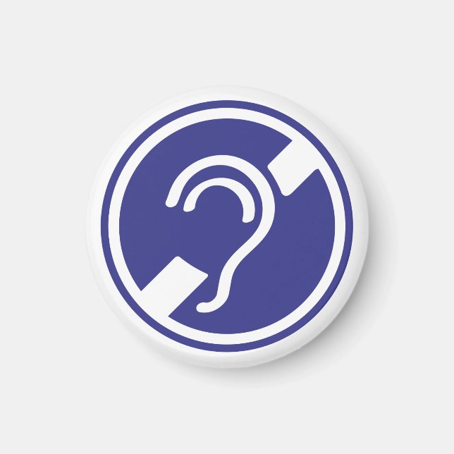 Doven, Dornhai, Doofheide, Gehoorverlies geteken Magnet (Vorne)