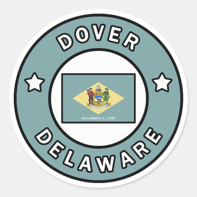 Dover Delaware Runder Aufkleber (Vorderseite)