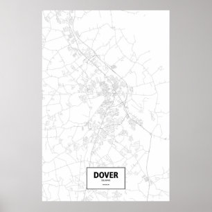 Dover, Delaware (Schwarzes auf Weiß) Poster