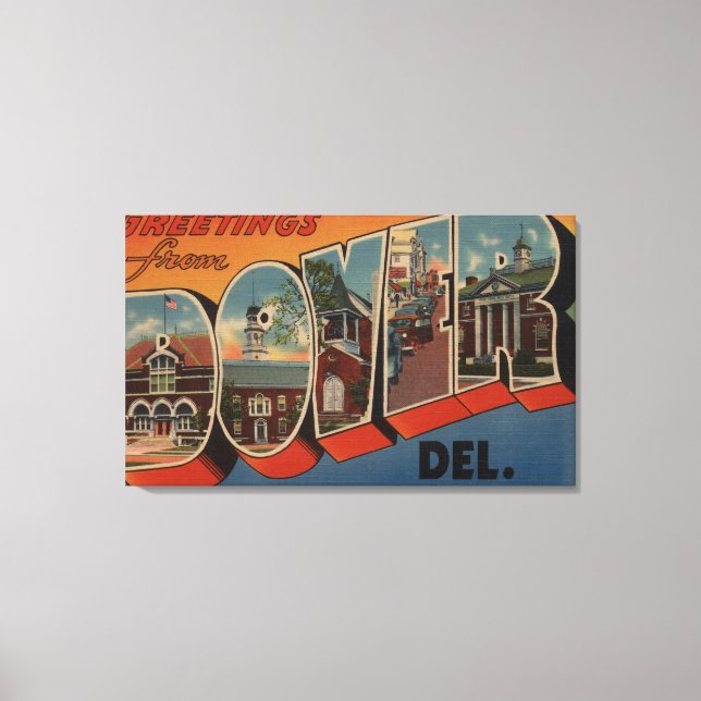 Dover, DelawareLarge Letter ScenesDover, DE Leinwanddruck (Vorderseite)