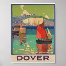 Dover England Vintage Travel Poster