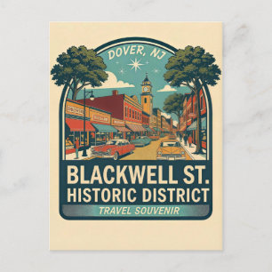 Dover NJ Blackwell St Historischer Bezirk Retro Postkarte