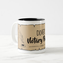 Dover Notary Public Scroll Feather Quill Zweifarbige Tasse