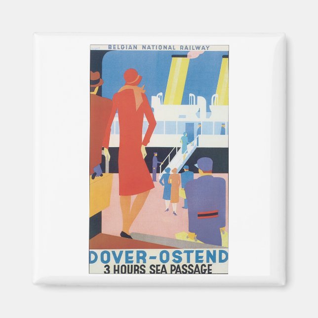 Dover Ostende, belgische Eisenbahn Magnet (Vorne)