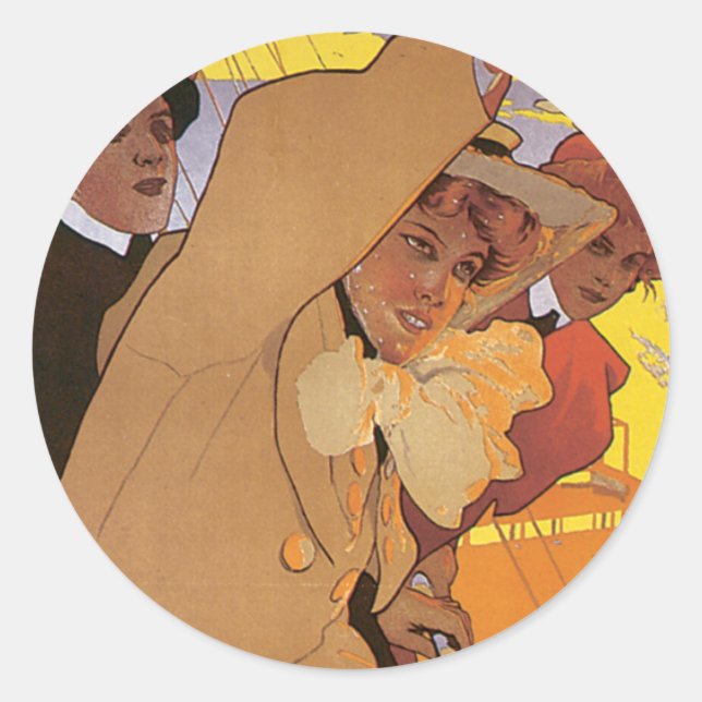 Dover-Ostende-Linie Runder Aufkleber (Vorderseite)