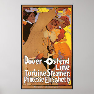 Dover Ostende Steamschiff Poster