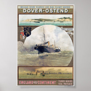 Dover-Ostende Vintage Poster der 1910er