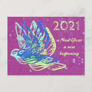 Doves and Peace Happy New Year Postcard Postkarte