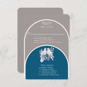 Doves and Rings Light Gray and Ocean Blue Arches