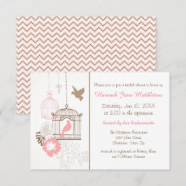 Doves & Cages - 3x5 Bridal Dusche Einladung