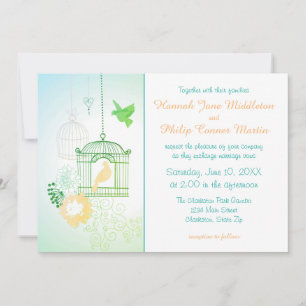 Doves & Cages - Hochzeitseinladung Einladung