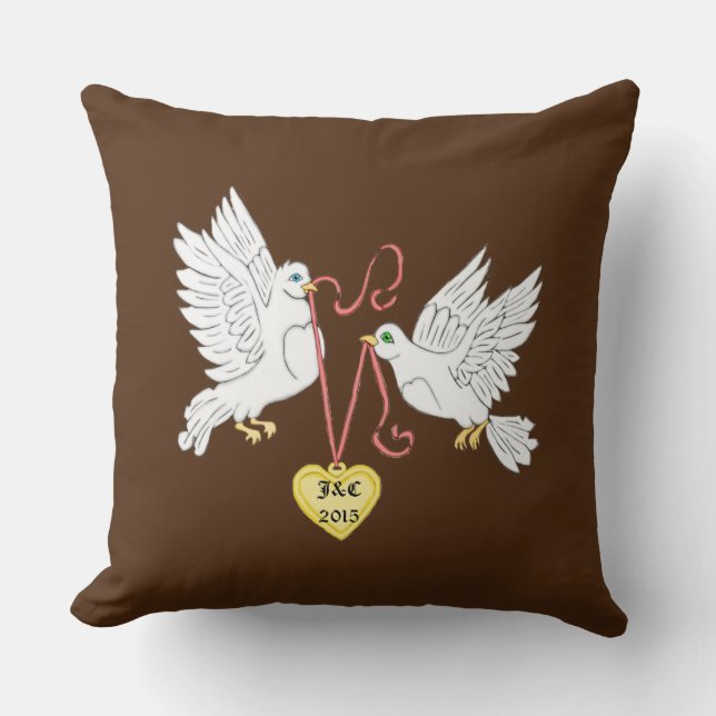Doves der Liebe Personalisiert Square Kissen (Vorderseite)