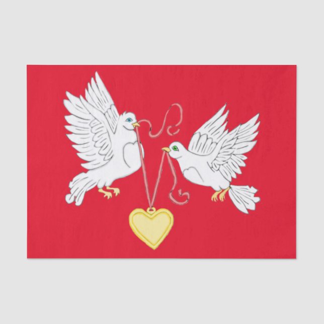 Doves des Papiers der Liebe Seidenpapier (Vorderseite)