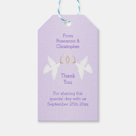 Doves Design Lilac Colored Wedding Geschenkanhänger