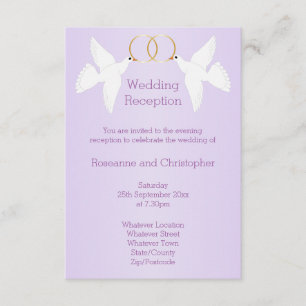 Doves Design Lilac farbige Hochzeitempfehlung Begleitkarte